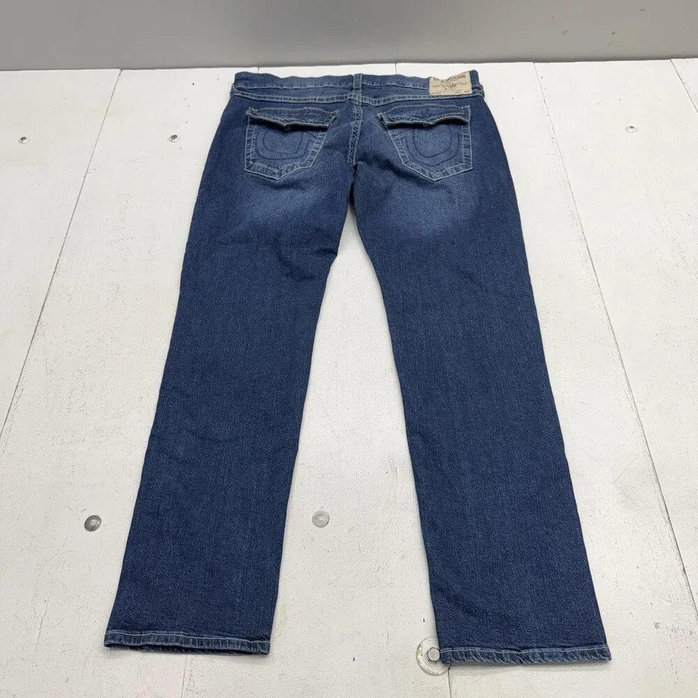 True Religion Geno Relaxed Slim Jeans Mens 36x32 Blue Medium Wash Denim Pants
